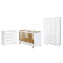 Ver imagem 2 de Quarto de Bebê Completo Guarda-Roupa Cômoda e Berço 4 em 1 Minicama 100% MDF Mike Espresso Móveis Br