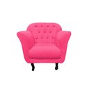 Ver imagem 4 de Kit 2 Poltronas Decorativa Dália Couro Rosa Pink Pés Madeira Mz Decor