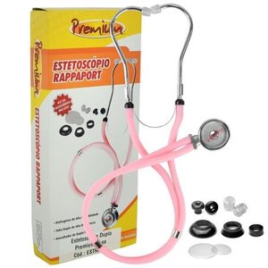 Kit Esfigmomanômetro + Estetoscópio Rappaport Rosa Premium Gtech