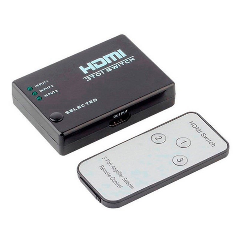 Switch HDMI 3 Entradas e 1 Saida com Controle Remoto - 1