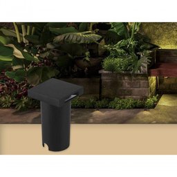 Balizador de Solo Led Flat 2 Fachos 1w 3000k Preto 5,5x5,5x9cm - Taschibra - 2