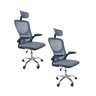 Kit 2 Cadeiras de Escritório Diretor Oficial Vegas com Apoio - Cinza Preto + E-book - 1