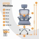 Ver imagem 5 de Kit 2 Cadeiras de Escritório Diretor Oficial Vegas com Apoio - Cinza Preto + E-book