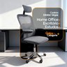 Kit 2 Cadeiras de Escritório Diretor Oficial Vegas com Apoio - Cinza Preto + E-book - 3