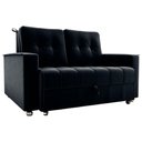 Ver imagem 3 de Sofá Cama Milão 2 Lugares 140cm Preto Veludo
