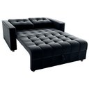 Ver imagem 2 de Sofá Cama Milão 2 Lugares 140cm Preto Veludo