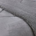 Ver imagem 2 de Edredom Veludo e Sherpa Prata  - Super King