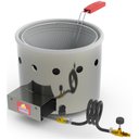 Ver imagem 3 de Fritadeira Tacho 3 Litros a Gás Aço Inox Frituras Salgados