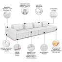 Ver imagem 3 de Sofá Ilha e Puff Sala Living 505cm Siesta M22 Boucle Branco - Mpozenato