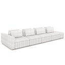 Ver imagem 1 de Sofá Ilha e Puff Sala Living 505cm Siesta M22 Boucle Branco - Mpozenato