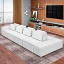 Ver imagem 2 de Sofá Ilha e Puff Sala Living 505cm Siesta M22 Boucle Branco - Mpozenato