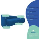 Ver imagem 5 de Recamier Curvo Orgânico 180cm 3 Lugares Lado Direito para Sala de Estar em Linho Paris