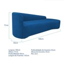 Ver imagem 3 de Recamier Curvo Orgânico 180cm 3 Lugares Lado Direito para Sala de Estar em Linho Paris