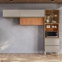 Ver imagem 1 de Cozinha Completa Modulada 270cm Aéreo Rpd Pnl 3 Peças Proença Bege/Nogueira/Nude Prime