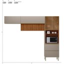 Ver imagem 3 de Cozinha Completa Modulada 270cm Aéreo Rpd Pnl 3 Peças Proença Bege/Nogueira/Nude Prime