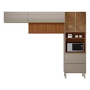 Ver imagem 2 de Cozinha Completa Modulada 270cm Aéreo Rpd Pnl 3 Peças Proença Bege/Nogueira/Nude Prime