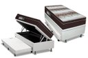 Ver imagem 1 de Cama Box Baú C/auxiliar Solteiro: Colchão Ortopédico Ortobom Light + Base Crc Courano White(88x188)