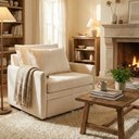 Ver imagem 5 de Poltrona Sofá Cama Mônica Confortável Retrátil Veludo Bege - Montanari'S Decor