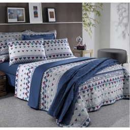 Jogo de Cama Casal Santista Prata Viny 150 Fios 4 Peças - 1 Jogo de Cama Casal Santista Prata Viny 150 Fios 4 Peças - 1