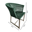 Ver imagem 5 de Kit 6 Cadeiras de Jantar Salinas em Corda Naútica Verde Oliva Base Alumínio Rami