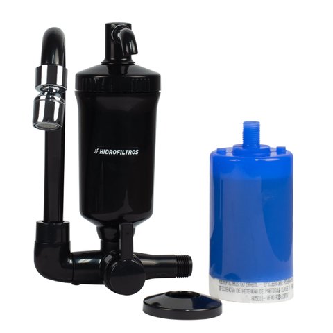 Filtro Pop Torneira de Parede 15 Micra Preto Hidrofiltros