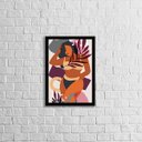 Ver imagem 1 de Quadro Abstrato Figurativo Mulher Forma I 45x34cm - com vidro:Madeira preta