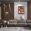 Ver imagem 2 de Quadro Abstrato Figurativo Mulher Forma I 45x34cm - com vidro:Madeira preta