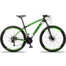 Bicicleta Aro 29 Dropp Race 24 Vel Câmbio Traseiro Freio a Disco Bike Mtb Alumínio Preto+verde - 1