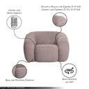 Ver imagem 2 de Poltrona Decorativa Base Giratória Aço Carbono Cannes Linho Prata G81 - Gran Belo