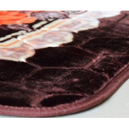 Tapete Aveludado 3D Estampado Floral Marrom 1,50Mx2,00M - 3