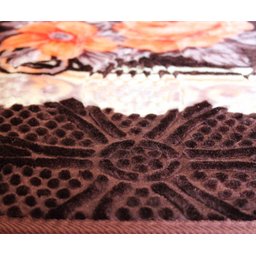 Tapete Aveludado 3D Estampado Floral Marrom 1,50Mx2,00M - 2