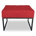 Ver imagem 6 de Kit 02 Puffs Lisa Suede Base Metálica Industrial Preto - Pallazio Cor Vermelho