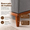 Ver imagem 6 de Sofá Cama Casal Duo 3 Lugares 2,09m Linho com USB e Courino - Cinza | Courino
