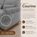 Ver imagem 7 de Sofá Cama Casal Duo 3 Lugares 2,09m Linho com USB e Courino - Cinza | Courino