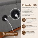 Ver imagem 5 de Sofá Cama Casal Duo 3 Lugares 2,09m Linho com USB e Courino - Cinza | Courino