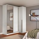 Ver imagem 1 de Guarda Roupa de Canto Porta de Correr com Espelho 3 Portas Mdf Altezza Trend Belmax:branco