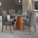 Ver imagem 1 de Mesa de Jantar 4 Lugares World com Vidro Mel/grafite - Viero Móveis