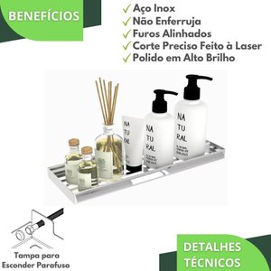 Porta Shampoo Inox Suporte de Parede Banheiro Max