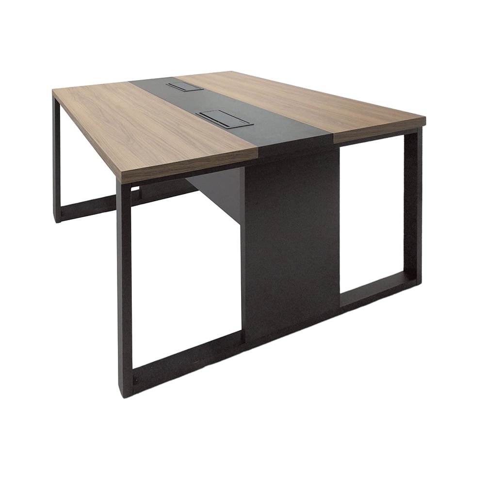 Mesa Plataforma Dupla com Pé Quadro C/ 2 Caixas de Tomada - Euro Croácia - 73,5ax120lx120p 713020