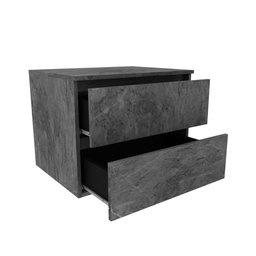 Balcão Gabinete Gaveteiro Suspenso 60 cm Organizador Sem Cuba 2 Gavetas Banheiro Cor Preto Má - 3