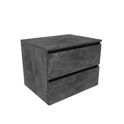 Balcão Gabinete Gaveteiro Suspenso 60 cm Organizador Sem Cuba 2 Gavetas Banheiro Cor Preto Má - 2