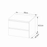 Balcão Gabinete Gaveteiro Suspenso 60 cm Organizador Sem Cuba 2 Gavetas Banheiro Cor Preto Má - 4