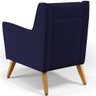 Poltrona Decorativa com Pés de Madeira Taroba D02 Veludo Azul Marinho B-304 - Lyam Decor - 6