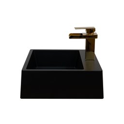 Cuba Pia para Banheiro de Apoio Lavabo 40cmx37cm - Genova Preto - 6