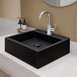 Cuba Pia para Banheiro de Apoio Lavabo 40cmx37cm - Genova Preto - 1
