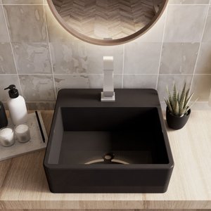 Cuba Pia para Banheiro de Apoio Lavabo 40cmx37cm - Genova Preto