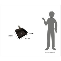 Cuba Pia para Banheiro de Apoio Lavabo 40cmx37cm - Genova Preto - 7