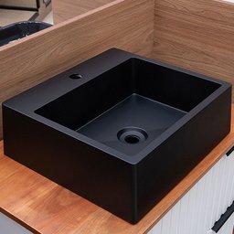 Cuba Pia para Banheiro de Apoio Lavabo 40cmx37cm - Genova Preto - 6