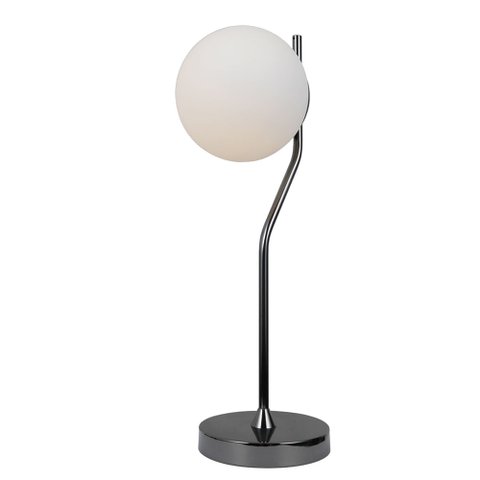 Abajur Bella Viva Cromo Preto e Branco 17x49cm E27 Bolinha 5w SQ007B