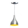 Lustre Pendente Gota - Cor Alumínio Escovado e Amarelo - 1